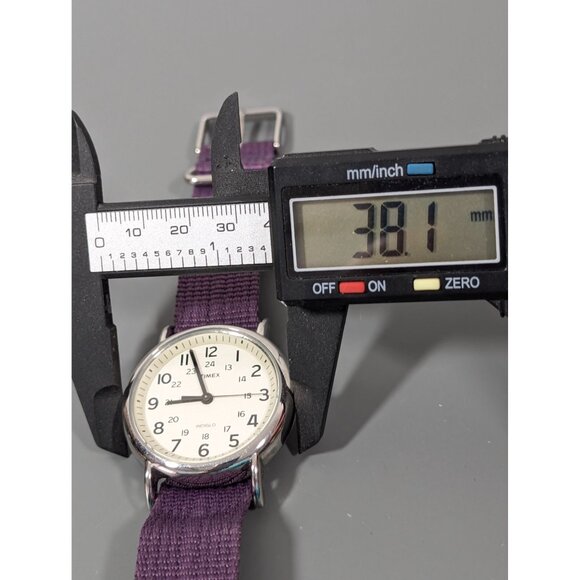 Timex Weekender Indigo Watch 38mm Face Purple Fabric Strap Casual Style - Picture 4 of 9